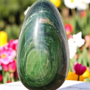 Large Green Nephrite Jade Crystal EggHandmade Crystal Home Office Decorative 2