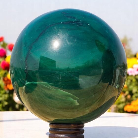 Large Green Vivianite Crystal Sphere Handmade Crystal Home Office Decorative 1