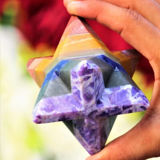 Large 7chakra Crystal Merkaba Star Handmade Crystal Home Office Decorative Star 2