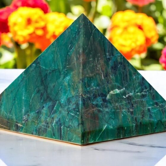 Large Green Vivianite Crystal Pyramid Handmade Crystal Home office Decor Pyramid 1