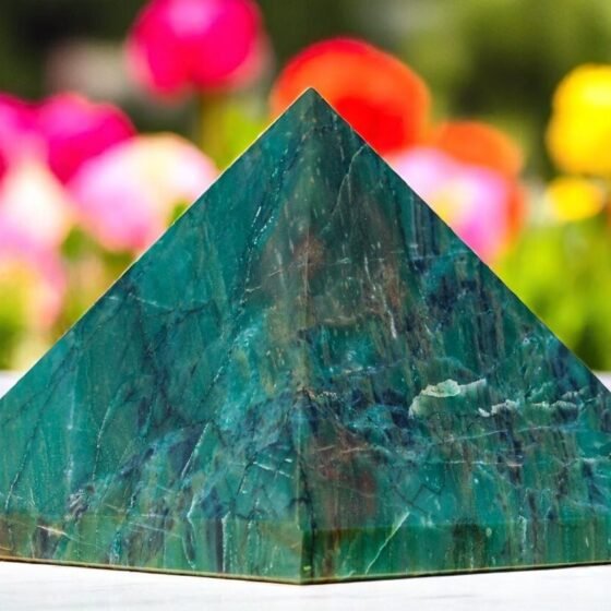 Large Green Vivianite Crystal Pyramid Handmade Crystal Home office Decor Pyramid 2