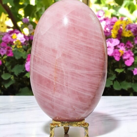Large Rose Quartz Crystal Lingam Handmade Crystal Home Office Decorative Lingam 1