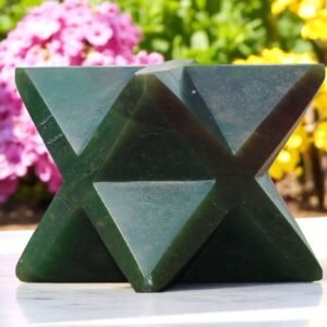 Large Green Vivianite Crystal Merkaba Star Handmade Crystal Home Office Decor 1