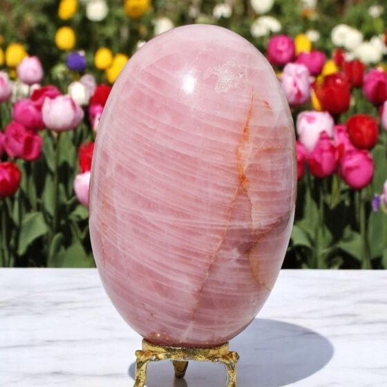 Large Rose Quartz Crystal Lingam Handmade Crystal Home Office Decorative Lingam 2