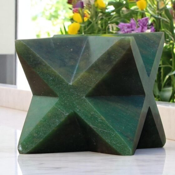 Large Green Vivianite Crystal Merkaba Star Handmade Crystal Home Office Decor 2