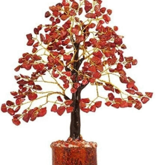 Red Jasper Crystal Tree Healing Gemstone Crystal Bonsai Fortune Money Tree 9-12" 1