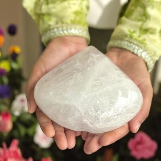 Large Clear Quartz Crystal Heart Handmade Crystal Home Office Decorative Heart 2