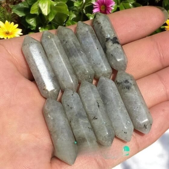 20PCS Set LabrdoritAgate Crystal Double Points Healing Tower Gemstones 2-3" Gift 1
