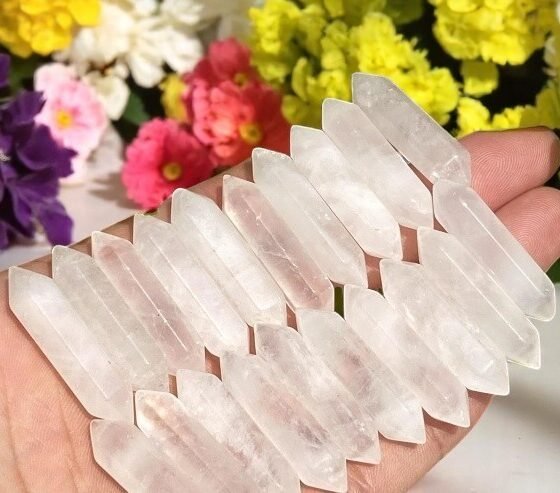 20PCS Set Clear Quartz Crystal Double Points Healing Tower Gemstones 2-3" Gift 2