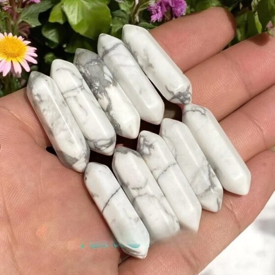 20PCS Set Howlite Crystal Double Points Healing Tower Gemstones Reiki 2-3" Gift 1