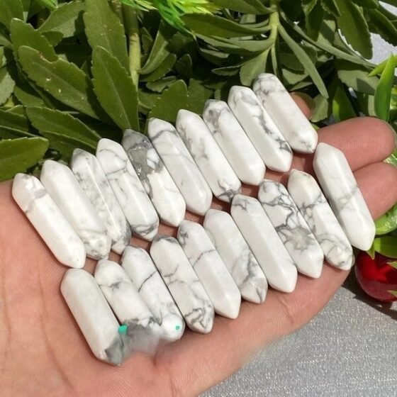 20PCS Set Howlite Crystal Double Points Healing Tower Gemstones Reiki 2-3" Gift 2