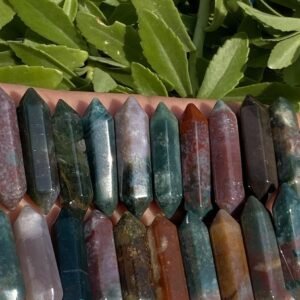 20PCS Set Ocen Jasper Crystal Double Points Healing Tower Gemstones Reiki 2-3" 2