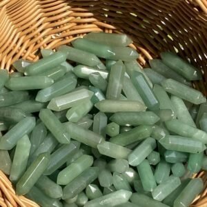 20PCS Set GreenAventurineCrystal Double Points Healing Tower Gemstones 2-3" Gift 1
