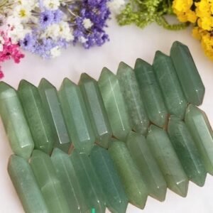 20PCS Set GreenAventurineCrystal Double Points Healing Tower Gemstones 2-3" Gift 2