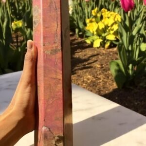 Large Rhodonite Crystal Tower Handmade Crystal Home Office Decorative Point 2