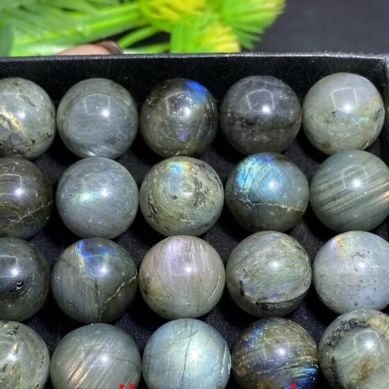 50Pcs Mini Labradorite Crystal Spheres Balls Healing Gemstone Crafts Gift 15+MM 2