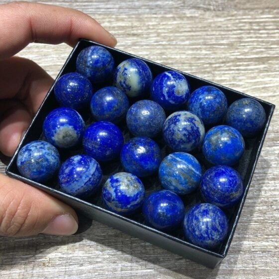 50Pcs Mini Lapis Lazuli Crystal Spheres Balls Healing Gemstone Crafts Gift 15+MM 2