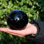 100mm+ Natural Black Obsidian Ball Quartz Crystal sphere Gemstone Healing 1