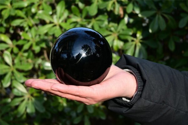 100mm+ Natural Black Obsidian Ball Quartz Crystal sphere Gemstone Healing 1