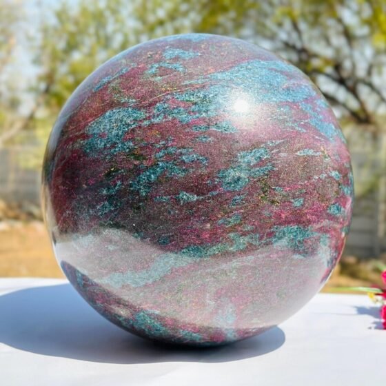 300mm Blue Ruby Kyanite Crystal Sphere 60kg Natural Healing Stone, Gemstone Ball 2