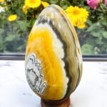 Huge Zebra Calcite Crystal Egg Handmade Crystal Home Office Decorative Egg 1