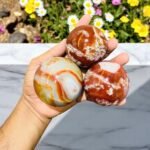 Large Druzy Red Carnelian Crystal Sphere Handmade Crystal Home Office Decor Ball 2