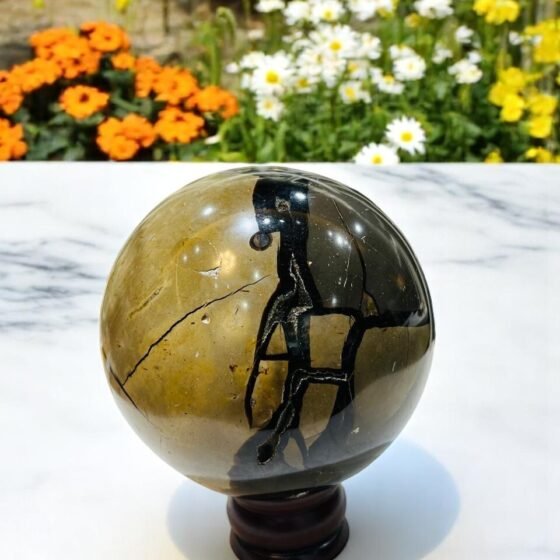 110MM Septarian Druzy Crystal Sphere Dragon Stone Crystal Ball For Home Decor 2