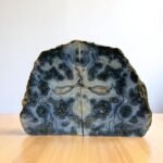 Moss Agate Stone Bookends Rock Crystal Book Holder, Decorative Home Decor 1