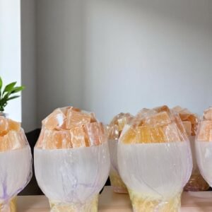 Natural Selenite Lamp Filled With Natural Orange Selenite Crystal Rock DecorGift 2