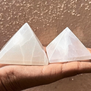 Large Selenite Crystal Pyramid Hand Carved Crystal Home Office DecorativePyramid 2