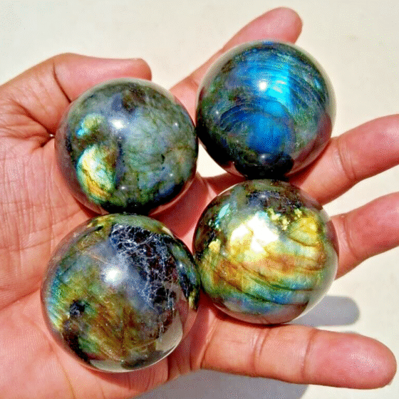 Natural Labradorite Flashy Sphere Hand Carved Crystal Home Office Decor Sphere 1
