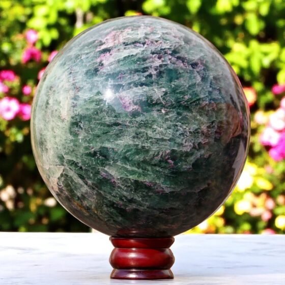 180MMGreen Fluorite Crystal Sphere - Reiki Energy Healing Metaphysical Stone Bal 1