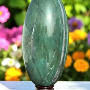 250MM Natural Green Jade Lingam - Hand-Carved Healing Energy Metaphysical Stone 2