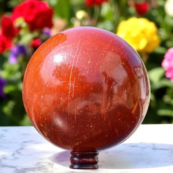Huge Red Jasper Sphere Ball Healing Metaphysical Spirit Chakra Aura Power Stone 1