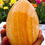 Rare AAA+ 190MM Yellow Zebra Calcite Egg - Vibrant Metaphysical Healing Crystal 2