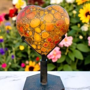 Fantabulous Huge 228MM Red King Cobra Jasper Puffy Heart - High Quality Polished 1