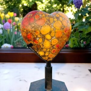 Fantabulous Huge 228MM Red King Cobra Jasper Puffy Heart - High Quality Polished 2