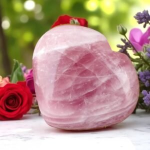 Large 101MM Pink Rose Quartz Heart Stone - High Quality Polished Gifting Love 1