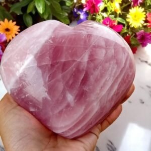 Large 101MM Pink Rose Quartz Heart Stone - High Quality Polished Gifting Love 2