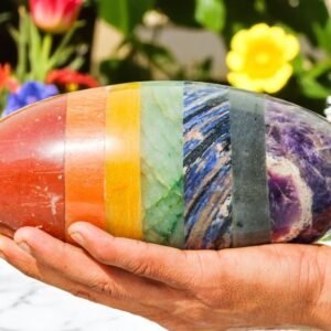 Giant 215MM 7 Chakra Lingam Handmade Crystal Healing Metaphysical Stone 1