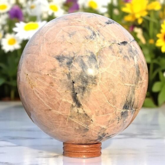 Giant 210MM Peach Moonstone Crystal Sphere Natural Crystal Healing Metaphysical 1