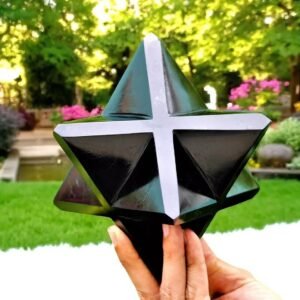Massive 5 Inch Black Tourmaline Quartz Merkaba Star Healing Energy Chakra Decor 2