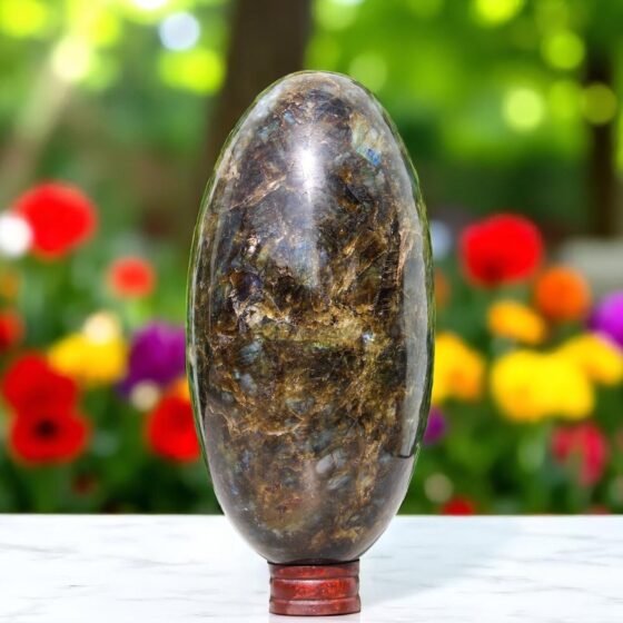 HUGE 355MM Labradorite Lingam Polished Crystal Healing Spiritual Meditation Gift 1