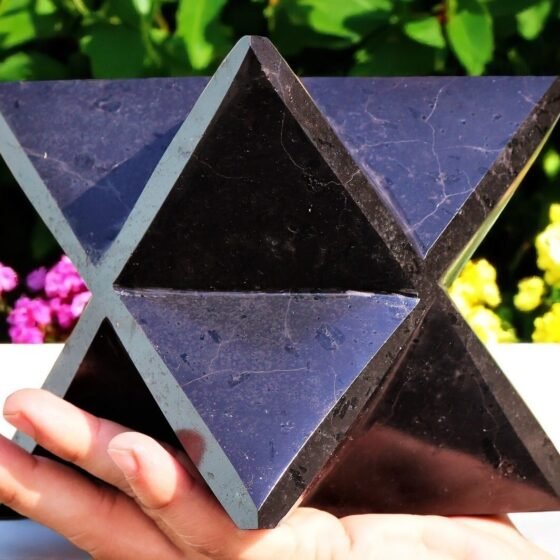 Massive 18CM Black Tourmaline Gemstone Merkaba Star Spiritual Energy Decor 1