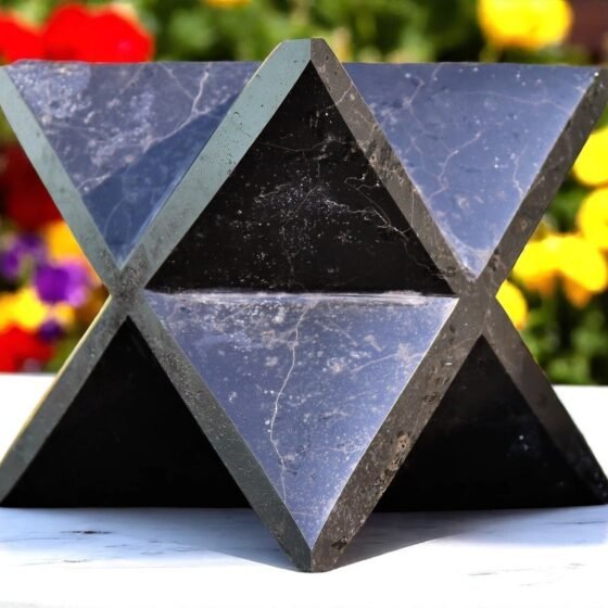 Massive 18CM Black Tourmaline Gemstone Merkaba Star Spiritual Energy Decor 2