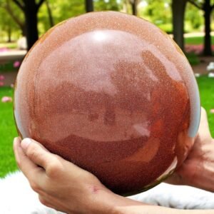 Large Massive 23CM Red Goldstone Crystal Ball Reiki Power Spiritual Unique Gift 2