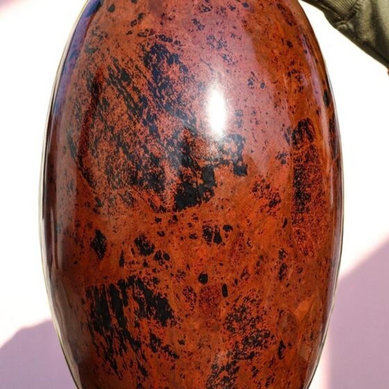 HUGE 410MM Crystal Mahogany Obsidian Lingam Healing Chakra Energy MeditationGift 2