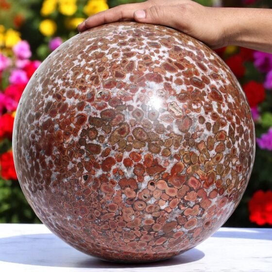 Natural Red King Cobra Jasper Ball Spiritual Healing Gemstone Chakra Stone 1