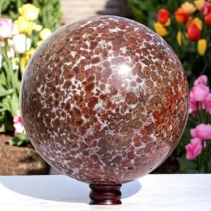 Natural Red King Cobra Jasper Ball Spiritual Healing Gemstone Chakra Stone 2