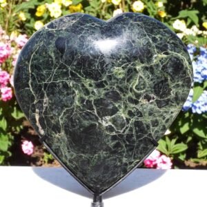 Huge Green Nephrite Jade Crystal Heart With Stand Spiritual Awakening UniqueGift 1